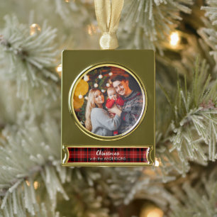 Personalised Christmas tree golden ornament