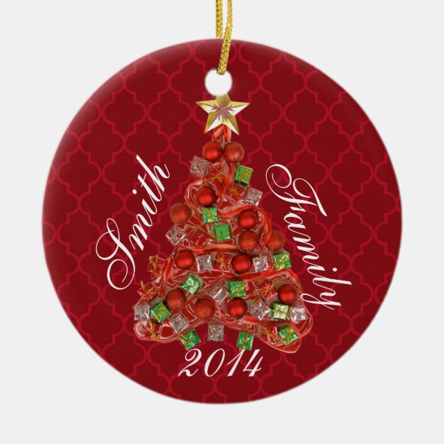 Personalised Christmas Tree Holiday Ornament (Front)