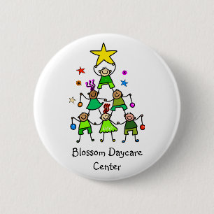 Personalised Christmas Tree Kids 6 Cm Round Badge