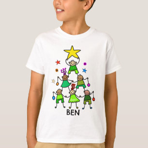 Personalised Christmas Tree Kids Cute T-Shirt