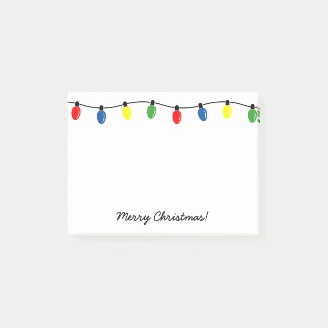 Personalised Christmas tree lights Post-it® notes (Front)