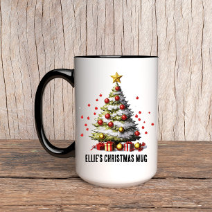Personalised Christmas Tree Mug for Women