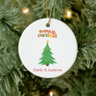 Personalised christmas tree Photo Ornament,custom  Ceramic Tree Decoration