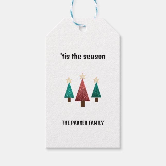  Personalised Christmas Trees  Gift Tags (Front)