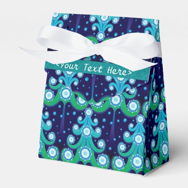 Personalised Christmas Trees Pattern Favour Box (Front Side)