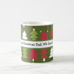 Personalised Christmas Trees Red White and Green Coffee Mug