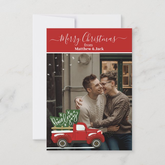 Personalised Christmas Truck Greeting Card (Front)