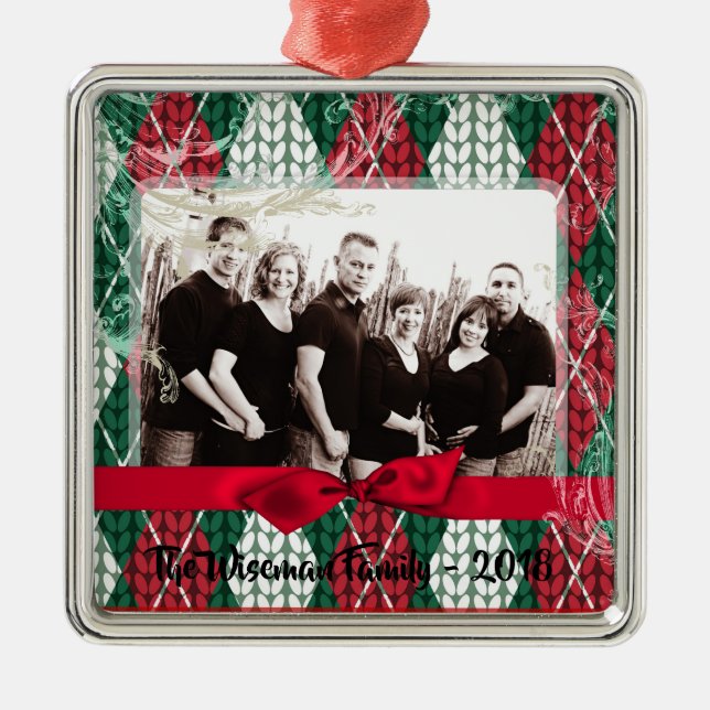 Personalised Christmas Ugly Sweater PHOTO Ornament (Front)