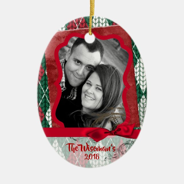 Personalised Christmas Ugly Sweater PHOTO Ornament (Front)
