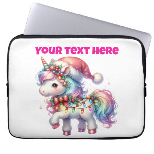 Personalised Christmas Unicorn Laptop Bag 13" 