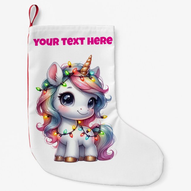 Personalised Christmas Unicorn Stocking (Front)