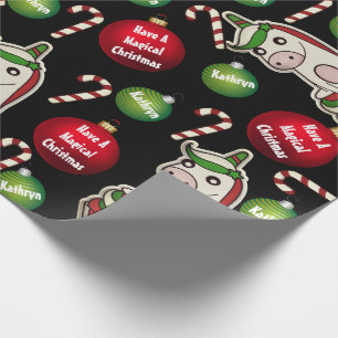 Personalised Christmas Unicorns Wrapping Paper