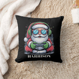 Personalised Christmas Video Game Santa Xmas Cushion