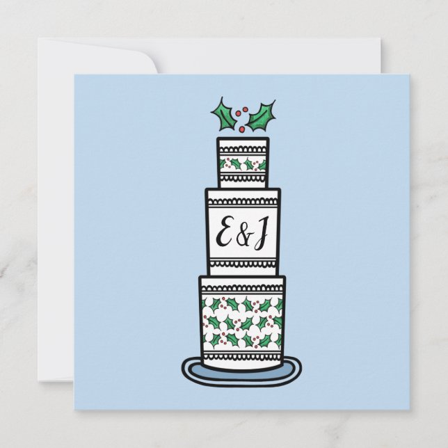 Personalised Christmas Wedding Invitation (Front)