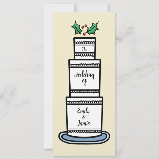 Personalised Christmas Wedding Invitation (Front)