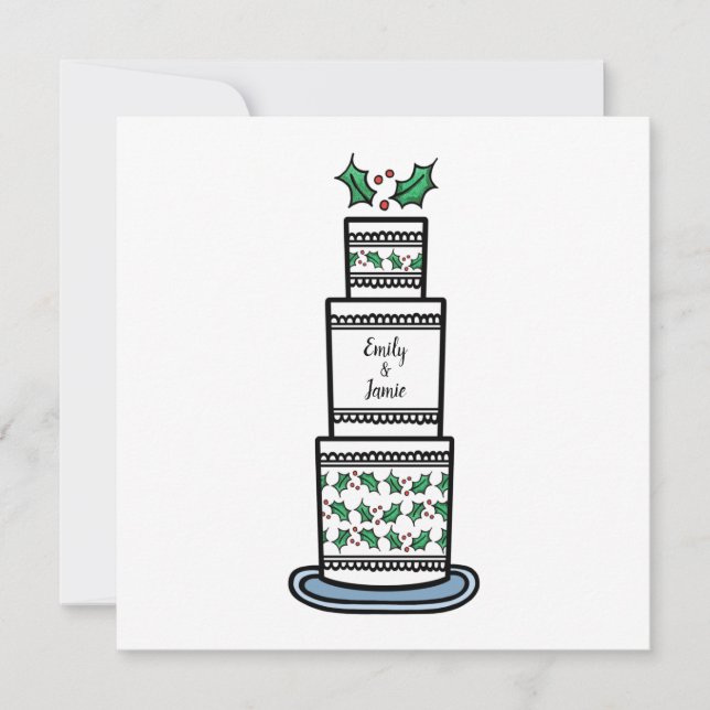 Personalised Christmas Wedding Invitation (Front)