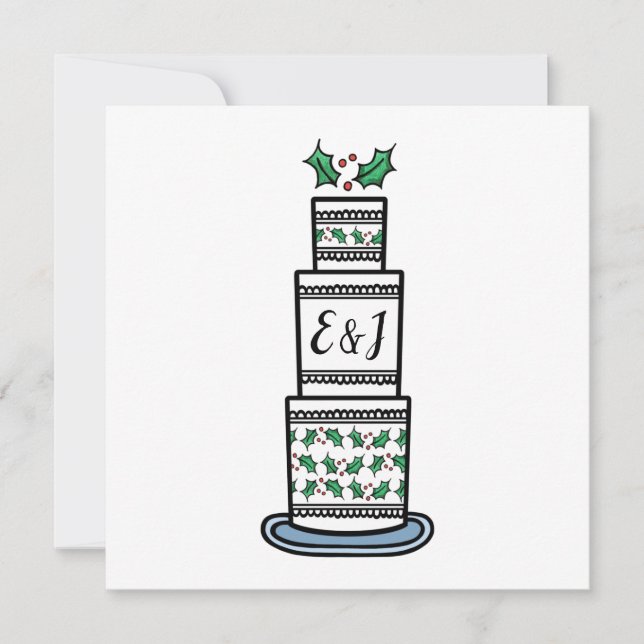 Personalised Christmas Wedding Invitation (Front)