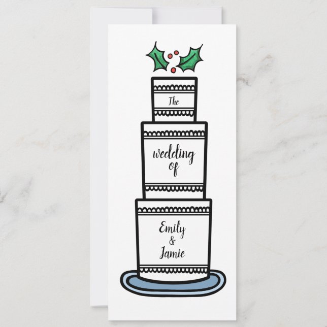 Personalised Christmas Wedding Invitation (Front)