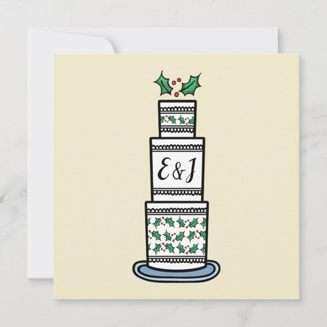 Personalised Christmas Wedding Invitation (Front)