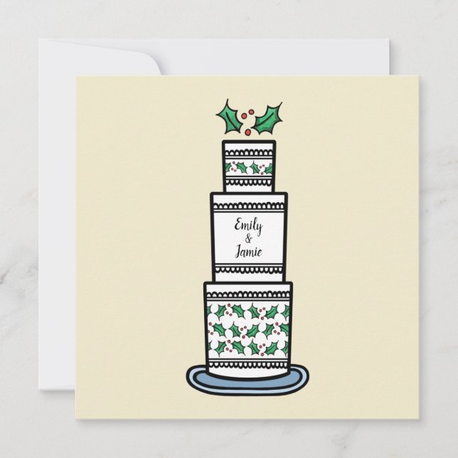 Personalised Christmas Wedding Invitation (Front)