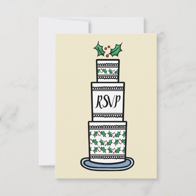 Personalised Christmas Wedding RSVP Invitation (Front)
