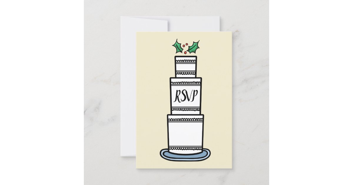 Personalised Christmas Wedding RSVP Invitation | Zazzle