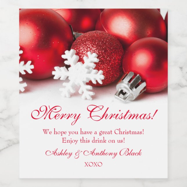 Personalised Christmas Wine Labels | Ornaments (Single Label)