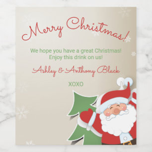 Personalised Christmas Wine Labels   Santa Claus
