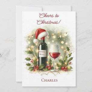 Personalised Christmas Wine Lover Card 