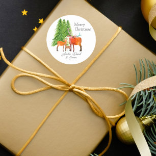 Personalised Christmas Winter Wonderland Classic Round Sticker