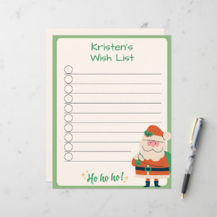 Personalised Christmas Wish List with Checkmarks