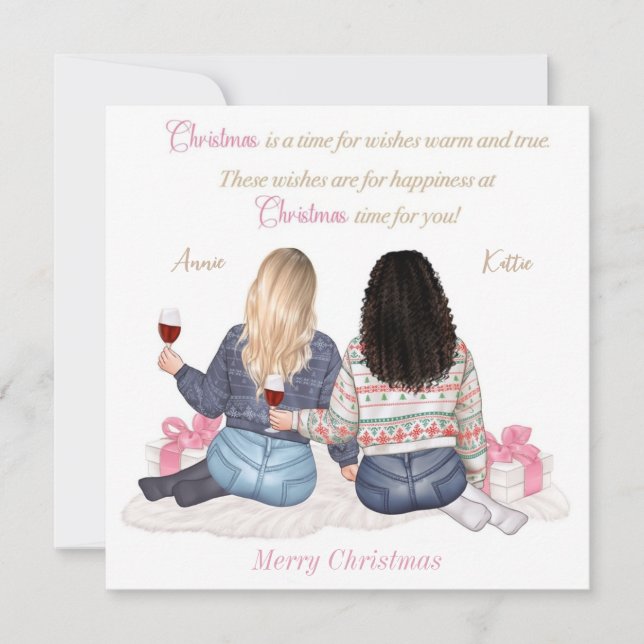 Personalised Christmas wishes Card Merry Christmas (Front)