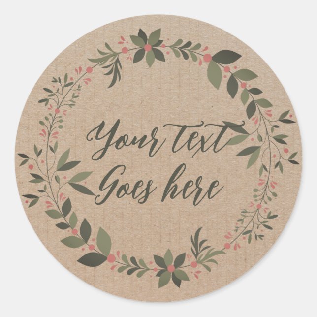 Personalised Christmas wreath  Classic Round Sticker (Front)