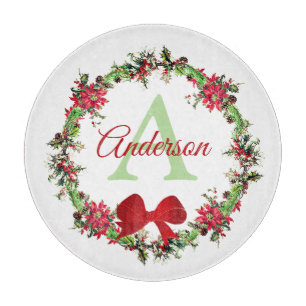 Personalised Christmas wreath  Cutting Board