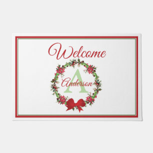 Personalised Christmas wreath  Doormat