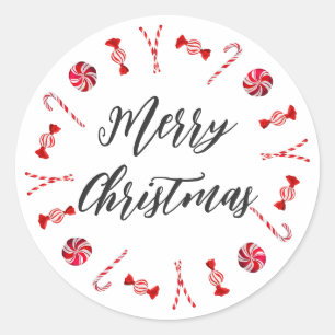 Personalised Christmas Wreath Merry Christmas Classic Round Sticker