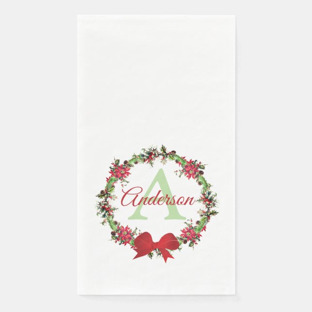 Personalised Christmas wreath  Napkin (Front)