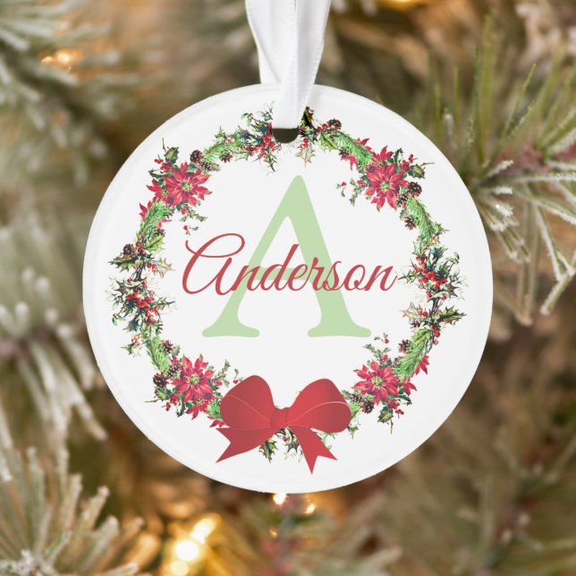 Personalised Christmas wreath  Ornament (Tree)