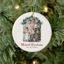 Personalised Christmas Wreath Photo Ornament