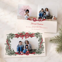 Personalised Christmas Wreath Red Bow 3 Photo