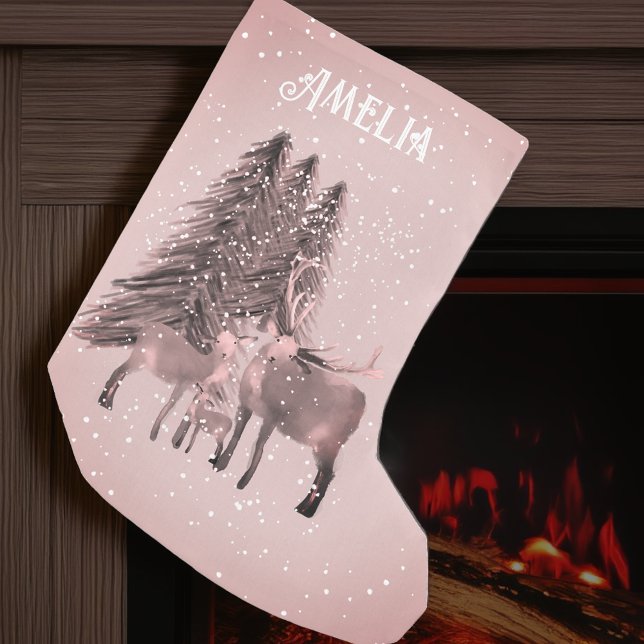 Personalised Christms Deer Small Christmas Stocking (Creator Uploaded)
