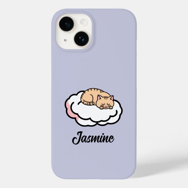 Personalised Chubby Cat Curling Up – Cute Case-Mate iPhone Case (Back)