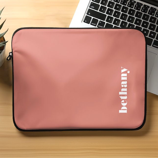Personalised Chunky Typography Terracotta Laptop Sleeve (Creator Uploaded)