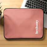 Personalised Chunky Typography Terracotta Laptop Sleeve<br><div class="desc">Personalise this laptop sleeve by adding your name or initials in chunky white typography on a terracotta background. This custom design also makes a great gift.</div>