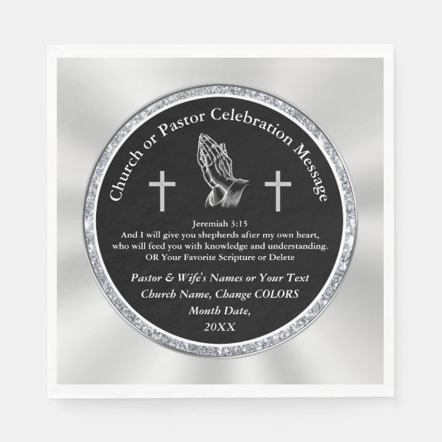 Personalised Church Anniversary Napkins, Your Text Napkin (Front)