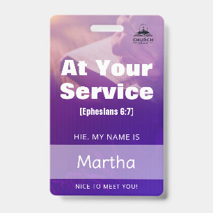 Personalised Church Guest Services Volunteer Badge ID Badge