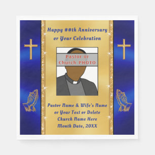Personalised Church or Pastor Anniversary Supplies Napkin