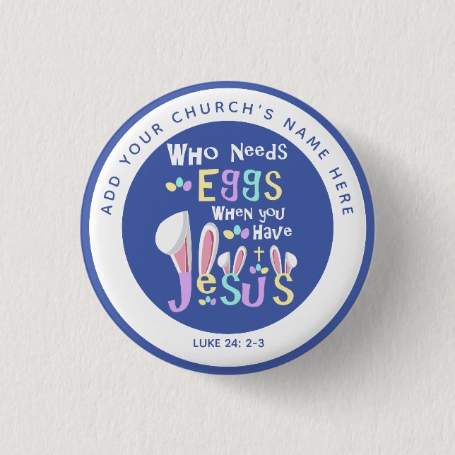 Personalised Church Service Easter Morning 3 Cm Round Badge (Front)