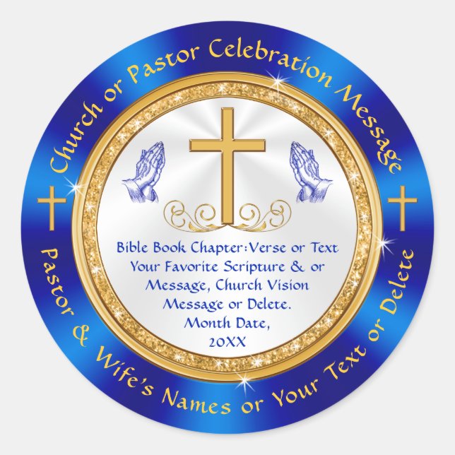 Personalised, Church Stickers, Favours, Envelopes Classic Round Sticker (Front)