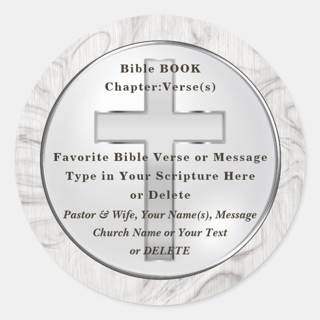 Personalised Church Stickers for Envelopes, Favour (Front)